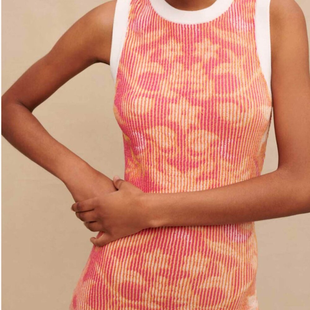 Maje Printed Reversible Dress Size 34 - Picture 4 of 9